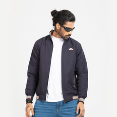 Taffeta High Neck Jacket - Navy