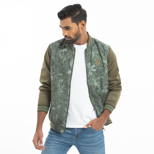 Taffeta Bomber jacket AOP - Olive