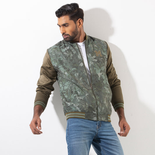 Taffeta Bomber jacket AOP - Olive