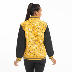 Ladies AOP taffeta jacket - mustard & black