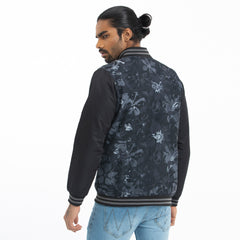 Taffeta Bomber Jacket AOP - Black