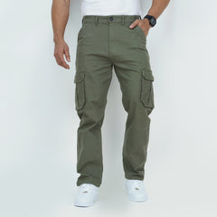 Semi Fit Twill Cargo Pant - Olive