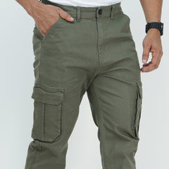 Semi Fit Twill Cargo Pant - Olive