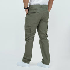 Semi Fit Twill Cargo Pant - Olive