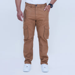 Semi Fit Twill Cargo Pant - Brown