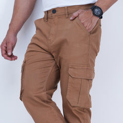 Semi Fit Twill Cargo Pant - Brown