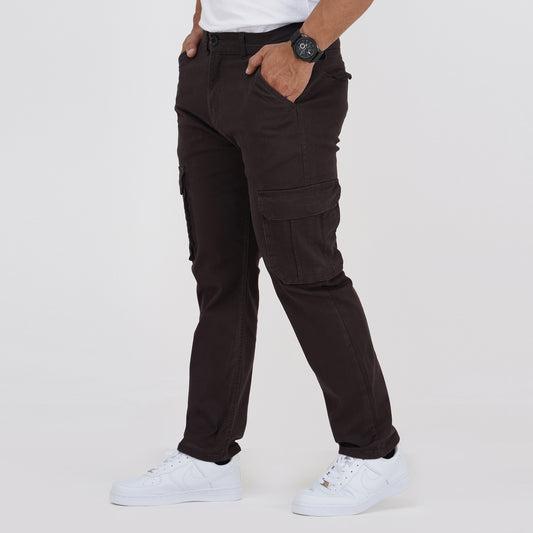 Semi Fit Twill Cargo Pant - Coffee