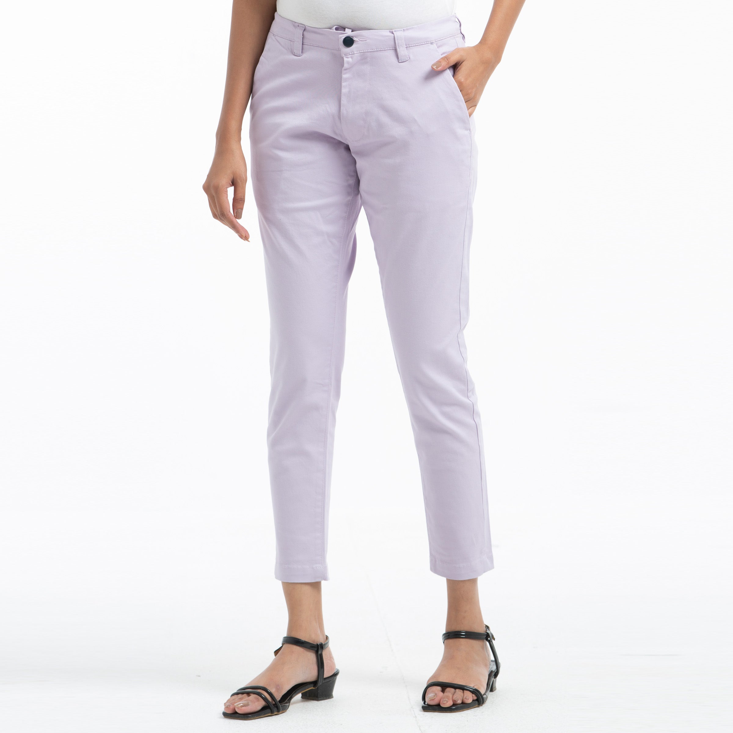 Adjustable Ladies Chinos Violet Adjustable Ladies Chinos Violet