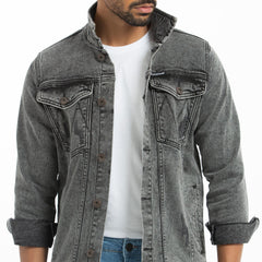 Denim Trucker Jacket  - Charcoal Black