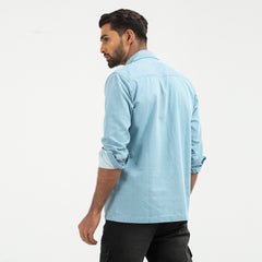 Denim Zipper Shacket Shirt  - Super Light