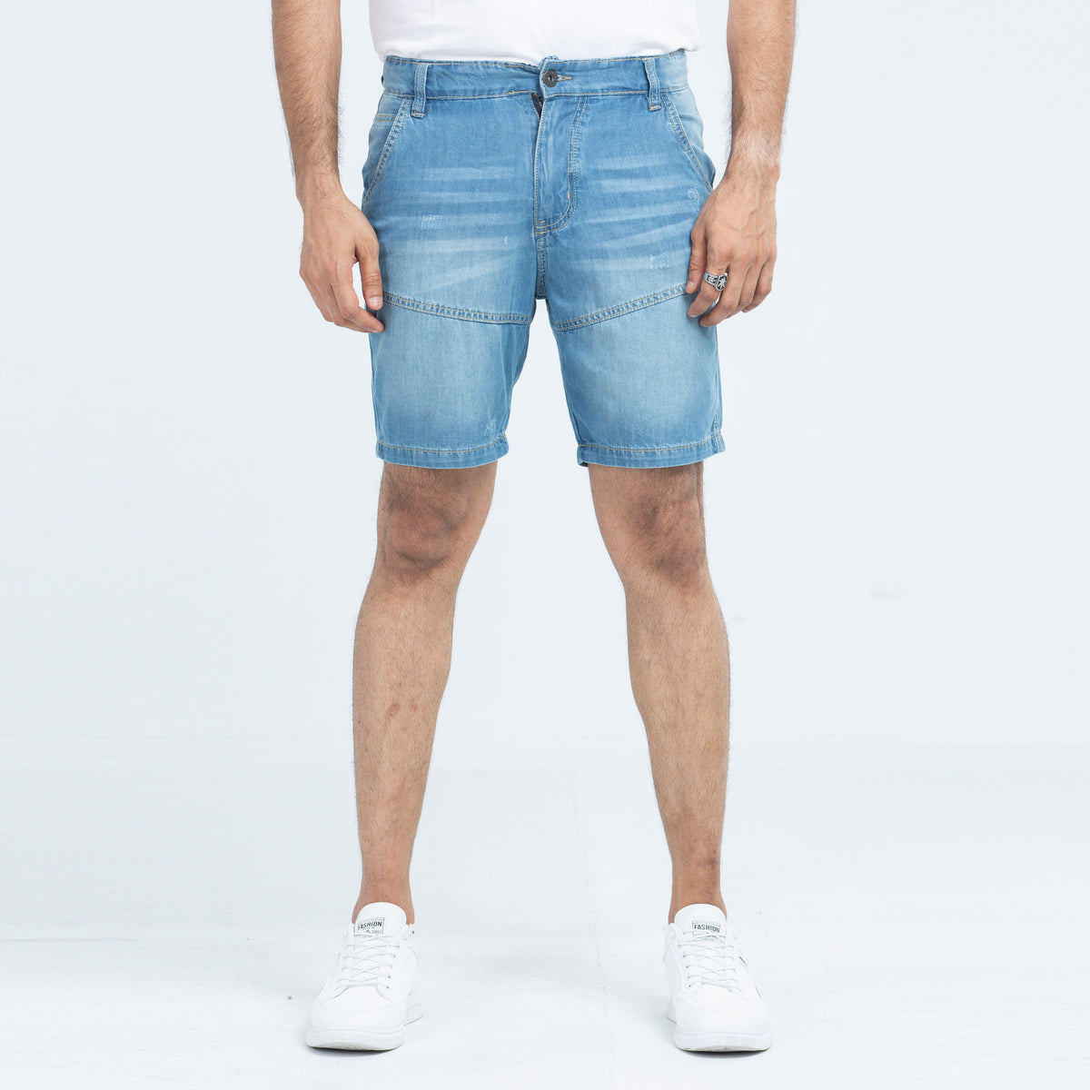 2Q Denim Shorts - Light Blue