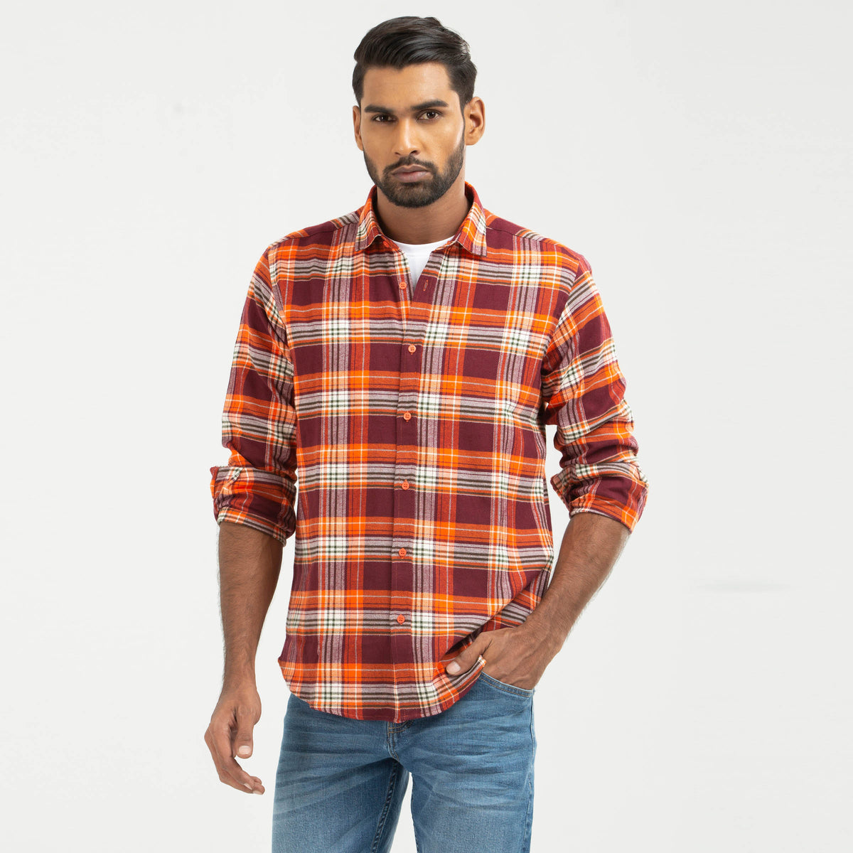 Long Sleeve Flannel Shirt - Tenn Orange
