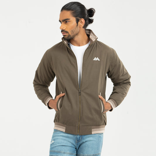 Taffeta High Neck Jacket- Olive Haze