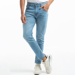 Semi Fit Denim Jeans Stretchable - sea blue