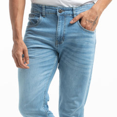 Semi Fit Denim Jeans Stretchable - sea blue