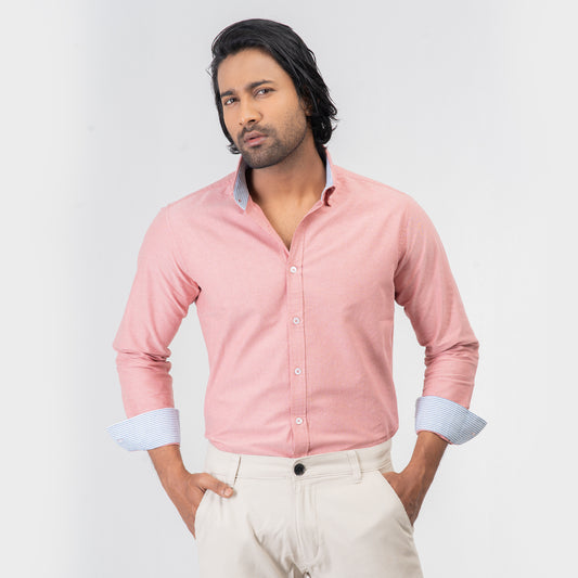 Oxford Cotton Long Sleeve Shirt - Hot Pink