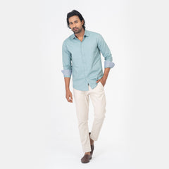 Oxford Cotton Long Sleeve Shirt - Light Green