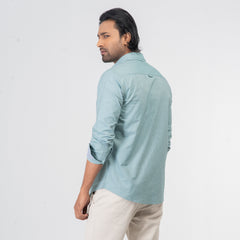 Oxford Cotton Long Sleeve Shirt - Light Green