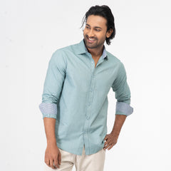 Oxford Cotton Long Sleeve Shirt - Light Green