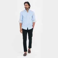 Oxford Cotton Long Sleeve Shirt - Sky Blue