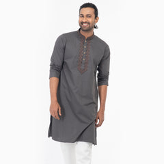 Embro Semi Fit Panjabi - Charcoal