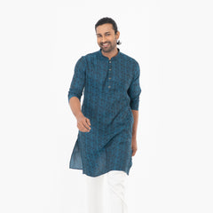 Casual Semi Fit Panjabi - Midnight Green