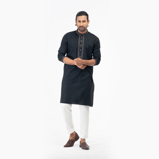 Embro Premium Semi Fit Panjabi - Black