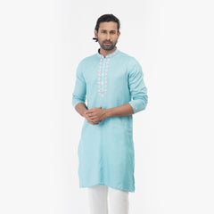 Embro Semi Fit Panjabi - Turquoise