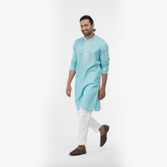 Embro Semi Fit Panjabi - Turquoise