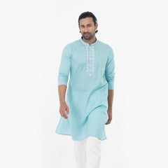 Embro Semi Fit Panjabi - Turquoise