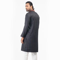 Printed Casual Panjabi - Black & Coffee