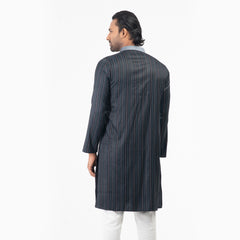 Printed Casual Panjabi - Black & Grey