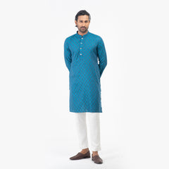 Casual Semi Fit Panjabi - Teal