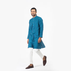 Casual Semi Fit Panjabi - Teal