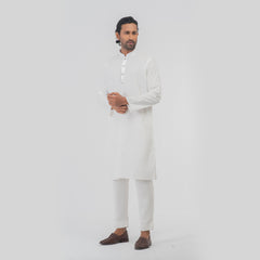 Semi Fit Panjabi - White