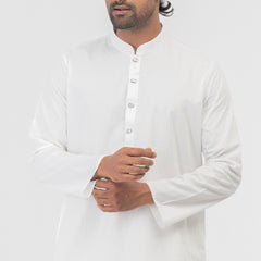 Semi Fit Panjabi - White