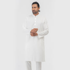 Semi Fit Panjabi - White