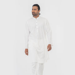 Semi Fit Panjabi - White