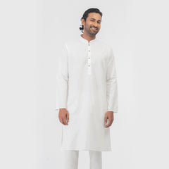 Semi Fit Panjabi - White