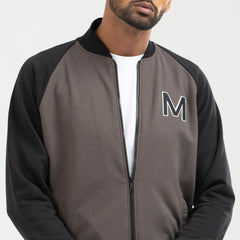 Knitted bomber jacket - Charcoal