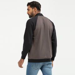 Knitted bomber jacket - Charcoal