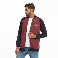 Knitted bomber jacket - co-burgundy