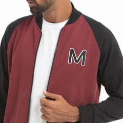 Knitted bomber jacket - co-burgundy