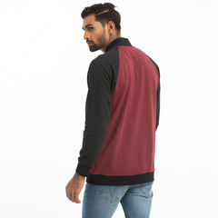 Knitted bomber jacket - co-burgundy