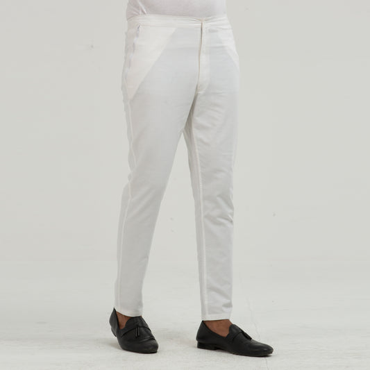 Premium Cotton  Pajama-  White