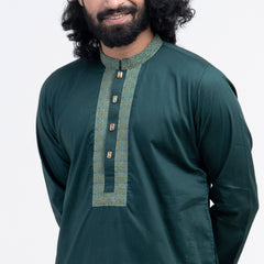 Embro Semi Fit Panjabi -  Midnight Green