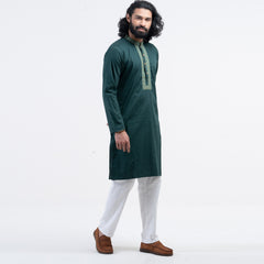 Embro Semi Fit Panjabi -  Midnight Green