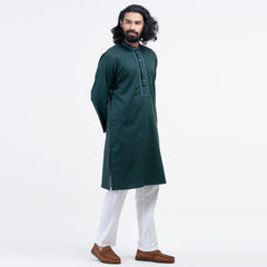 Embro Semi Fit Panjabi - Midnight Green