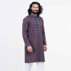 Embro Semi Fit Panjabi -Purple