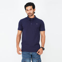 Cut & Sew Polo -  Navy